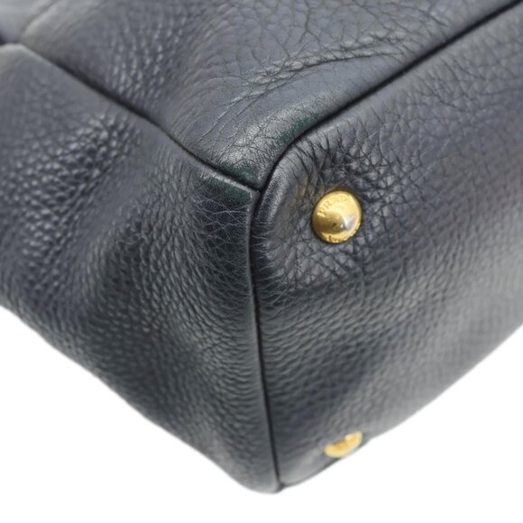 Prada  Vitello Daino Front Zip Leather Hobo Bag Black - Picture 8 of 16